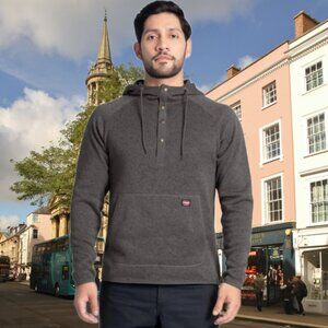 Wrangler Workwear Men's Sweater Fleece Mock Neck Hoodie Size 2XL (50-52)